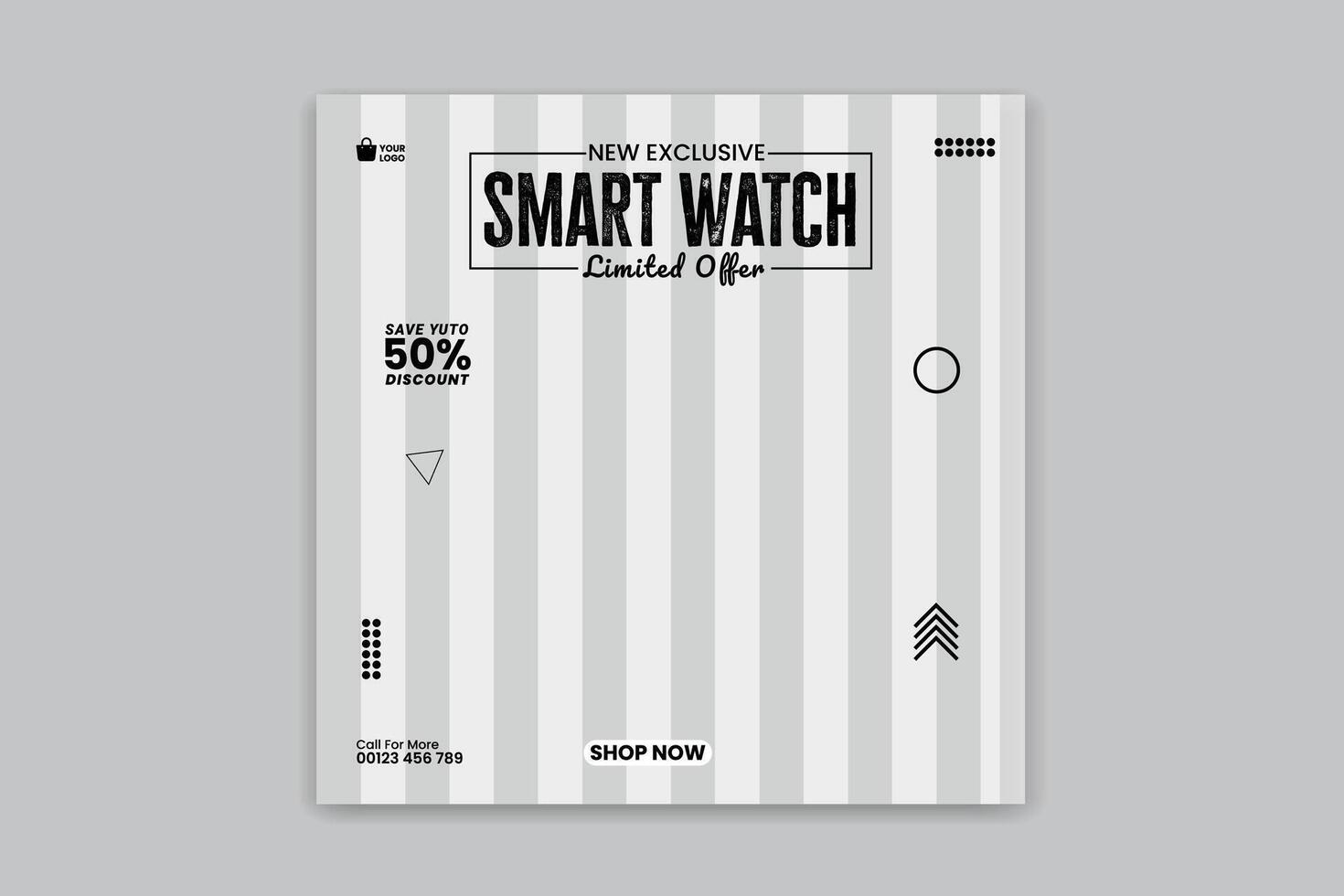 watch social media banner design template vector