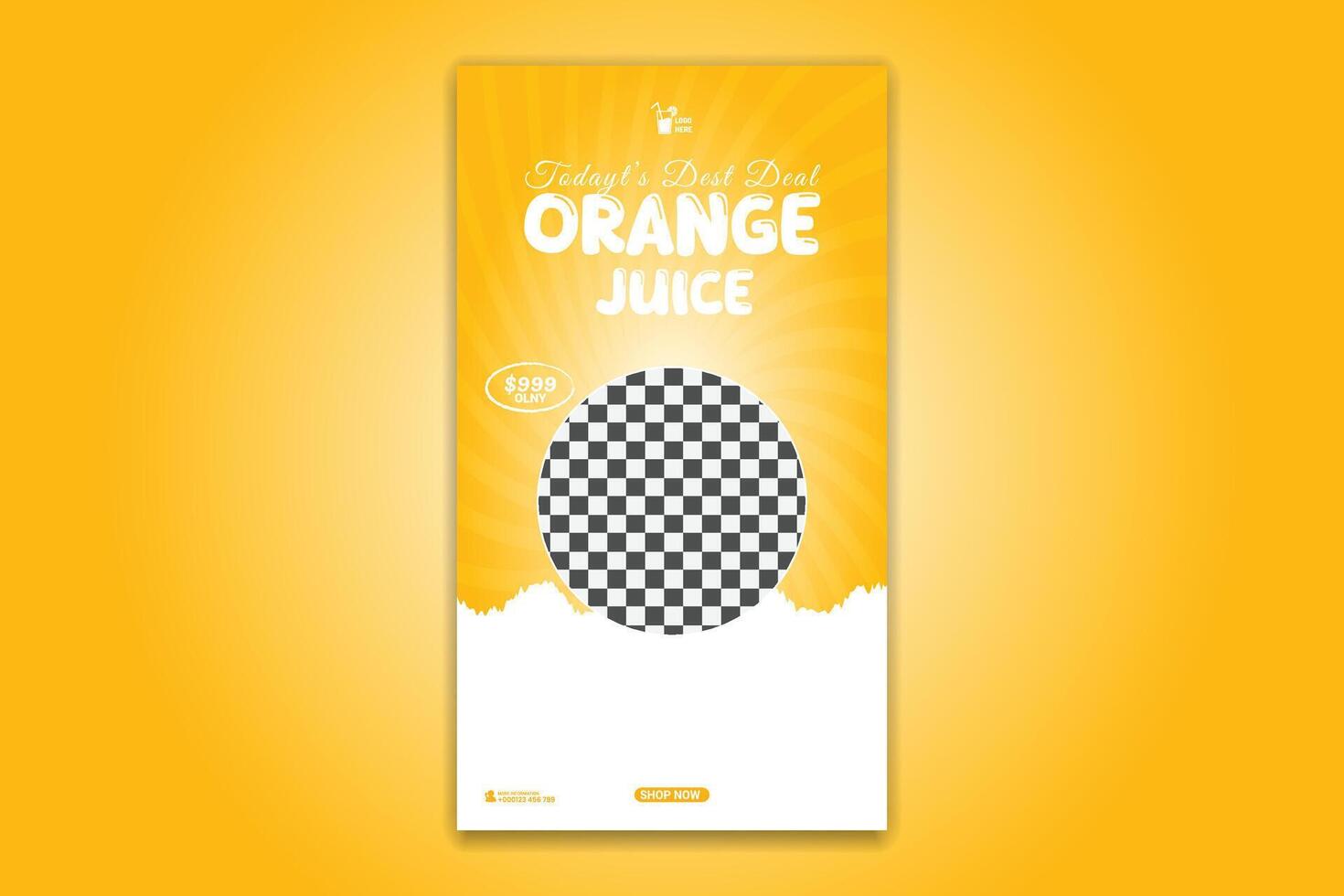 orange juice social media design vector
