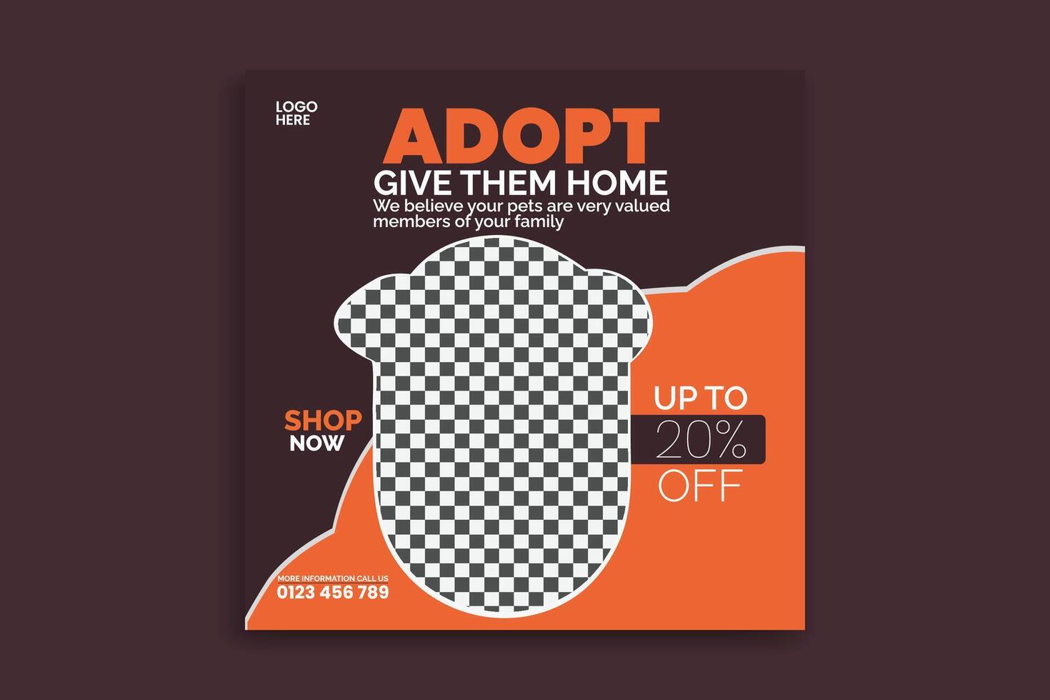 pet social media banner design template vector