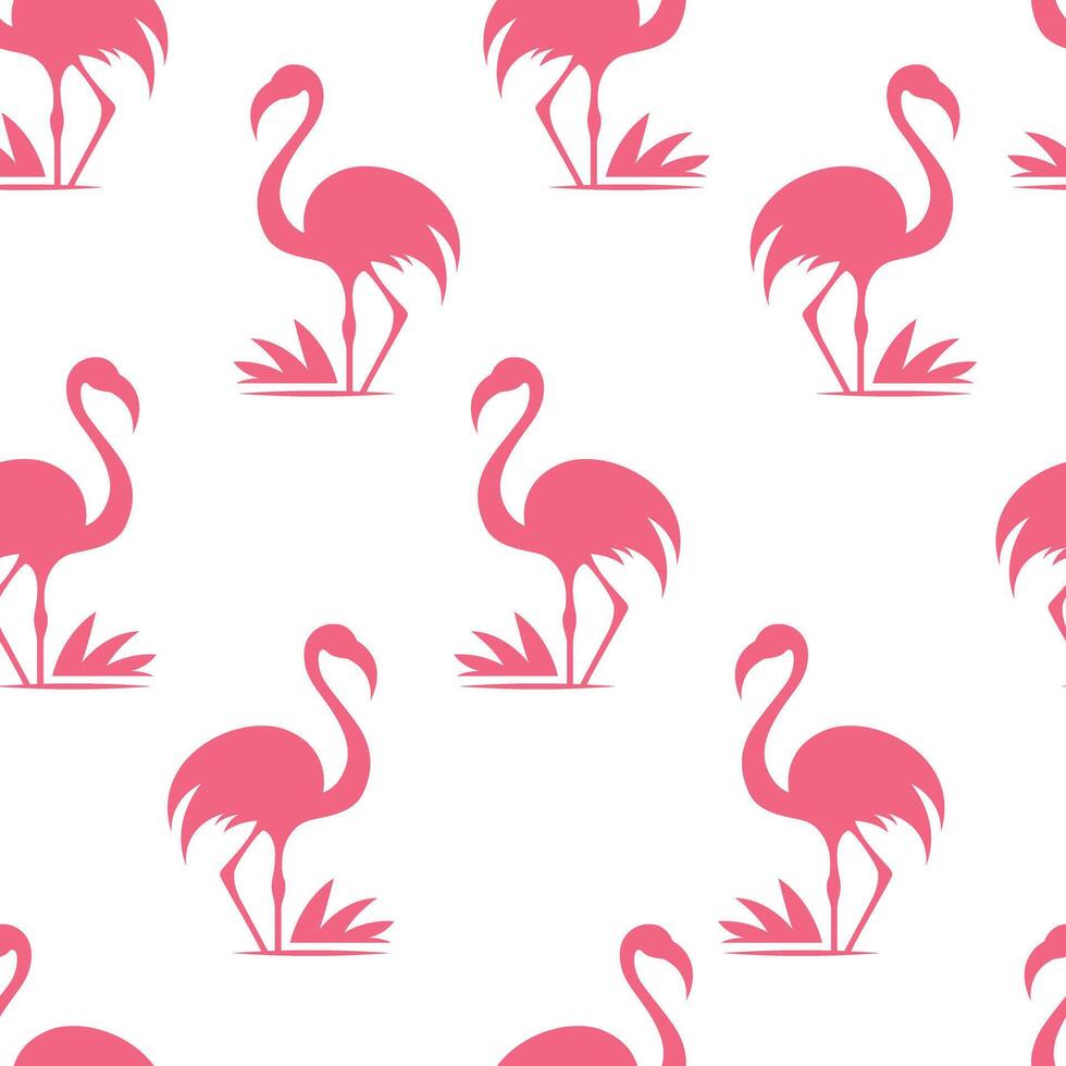 Simple modern pattern design featuring flamingos on a transparent background, ideal for chic and contemporary projects vector