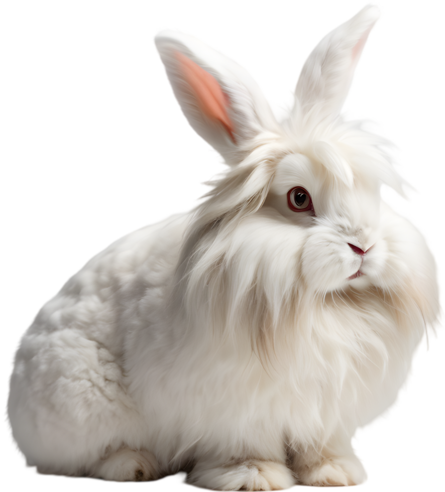 Adorable fluffy bunnies with long ears. AI-generated. png