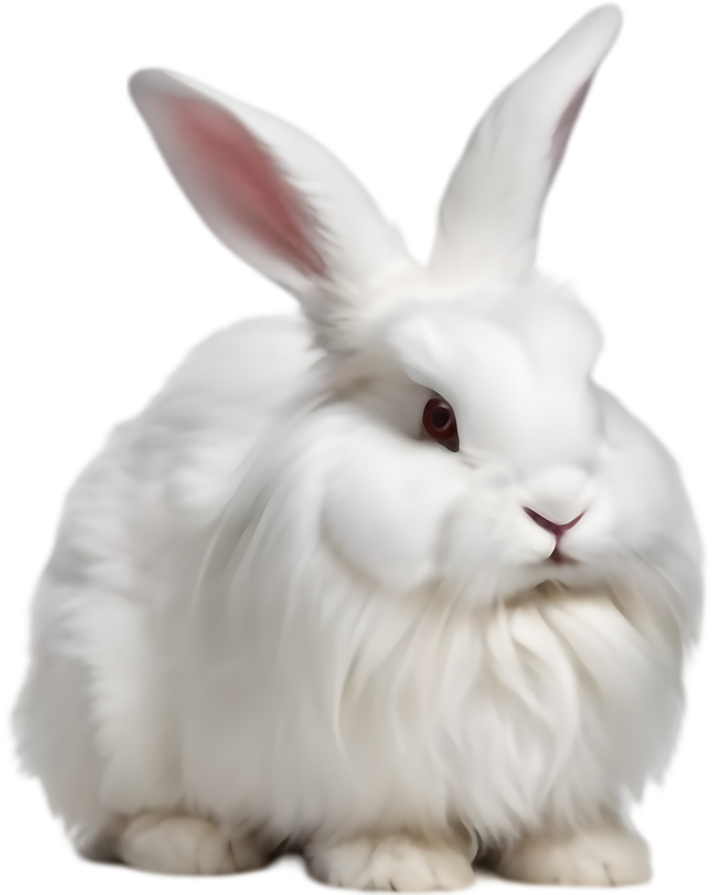 Adorable fluffy bunnies with long ears. AI-generated. png