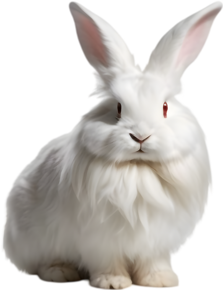 Adorable fluffy bunnies with long ears. AI-generated. png