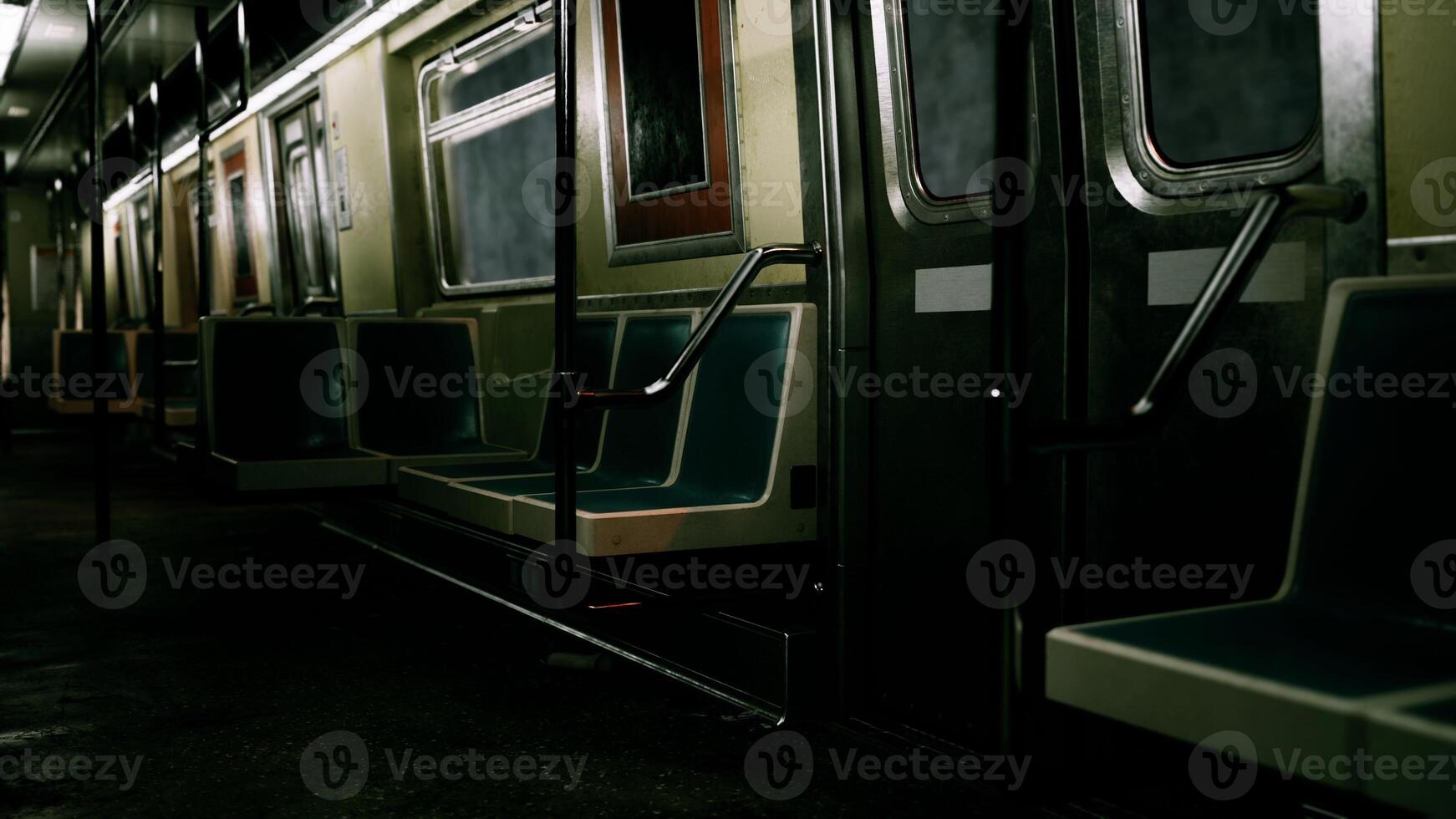 Open Doors in Dark Subway Car photo