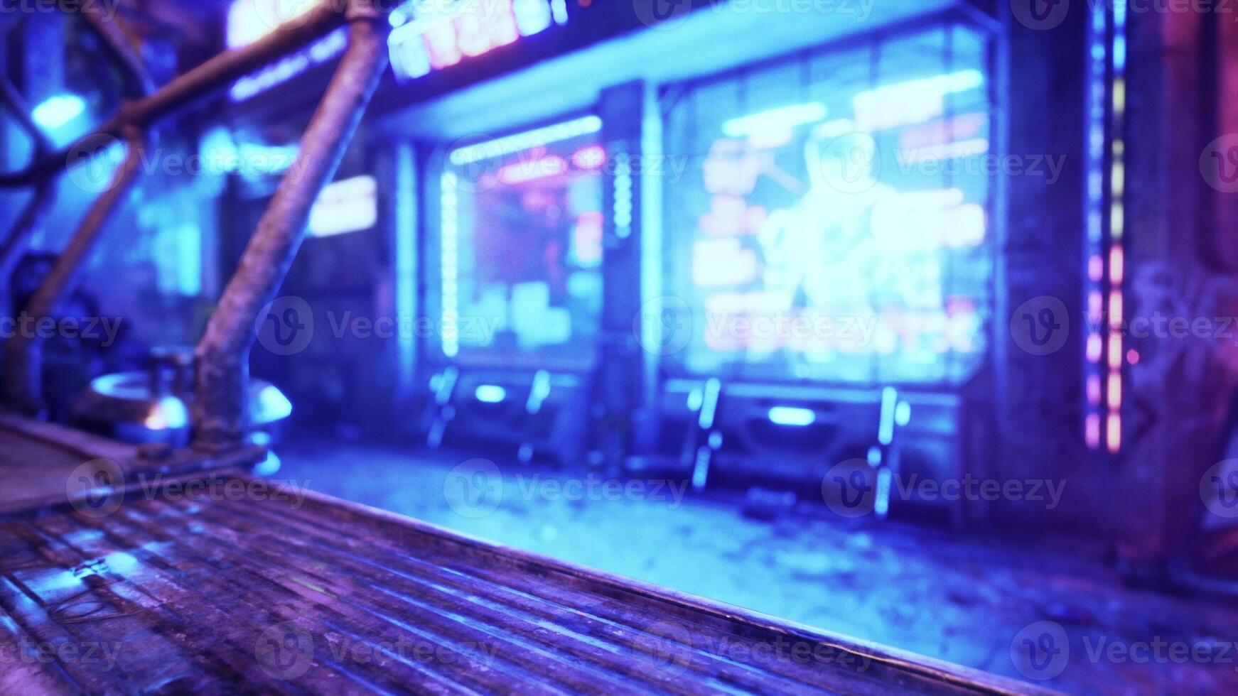 color cillboards in neon district at night in Japan photo