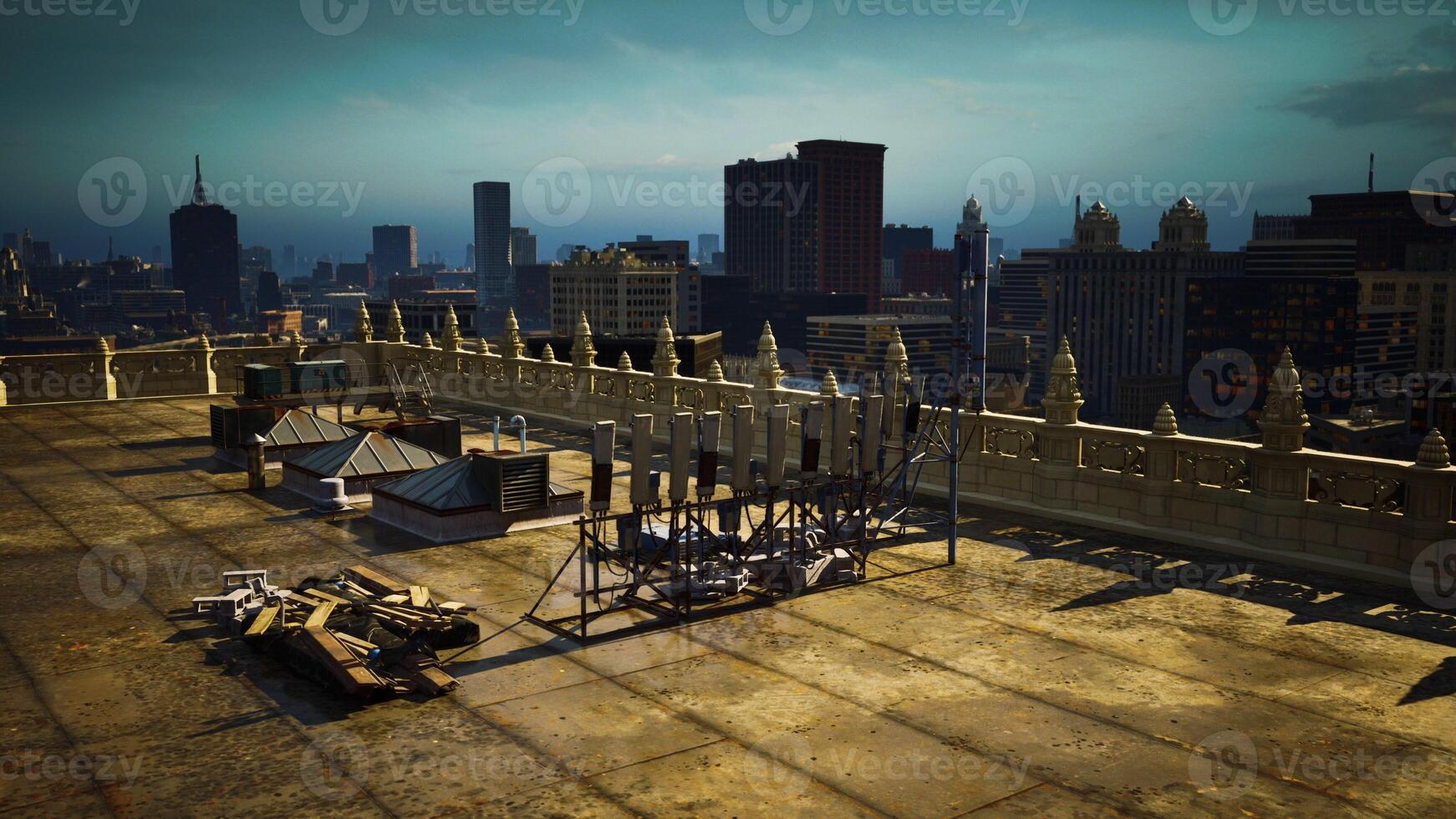 This image captures the impressive skyline of a bustling metropolis photo