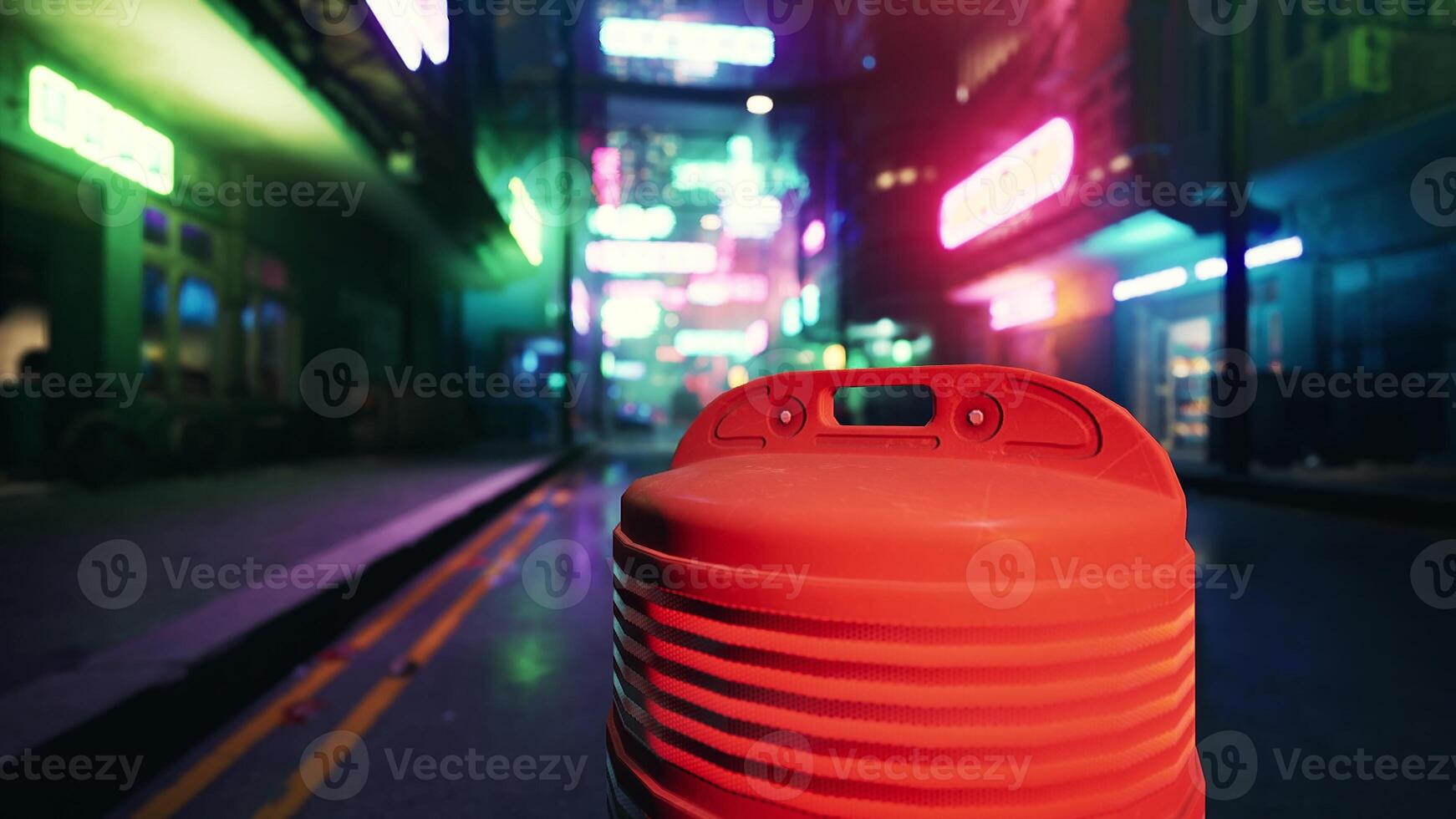 Red Container by Roadside photo