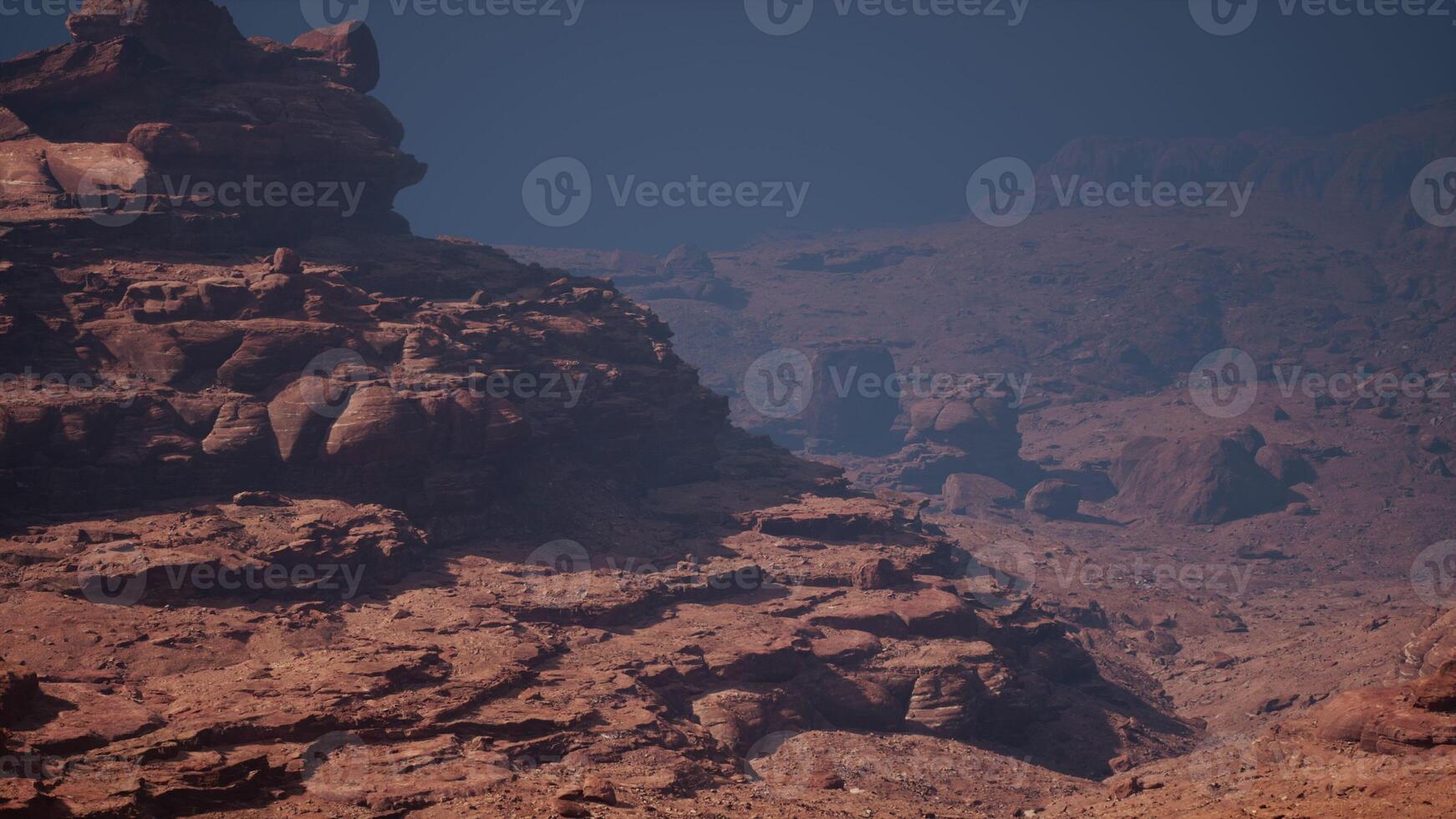 Crimson Majesty, A Majestic Mountain Rises Amongst the Scarlet Rocky Expanse photo