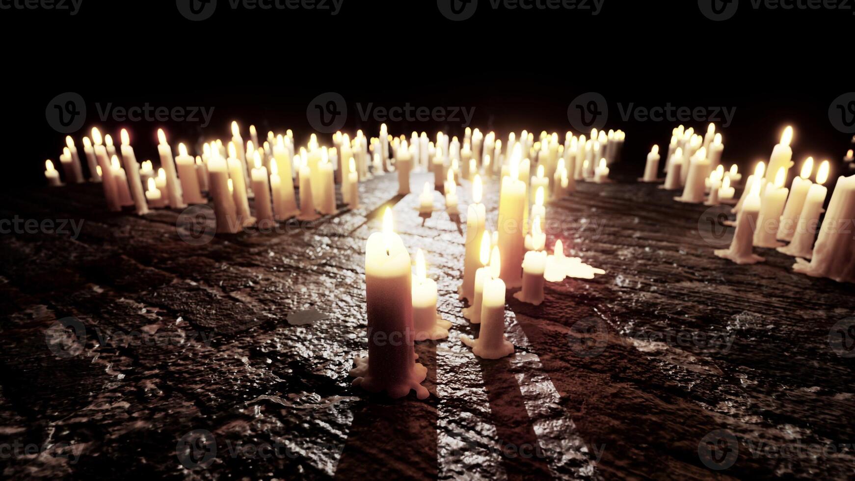 Abundance of Candles Embedded in the Ground photo