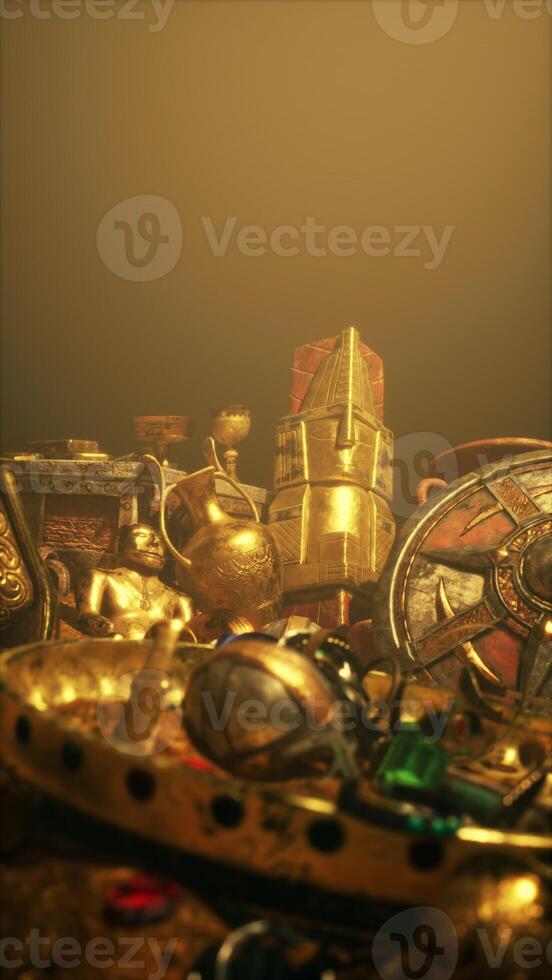 Golden Treasure Trove in Dim Light photo