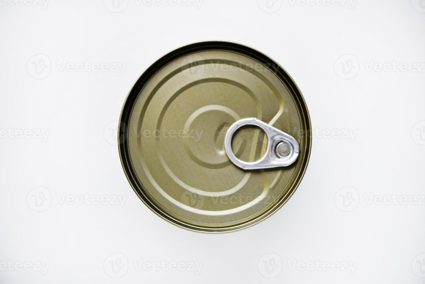 A tin can on a white background. A tin can. photo