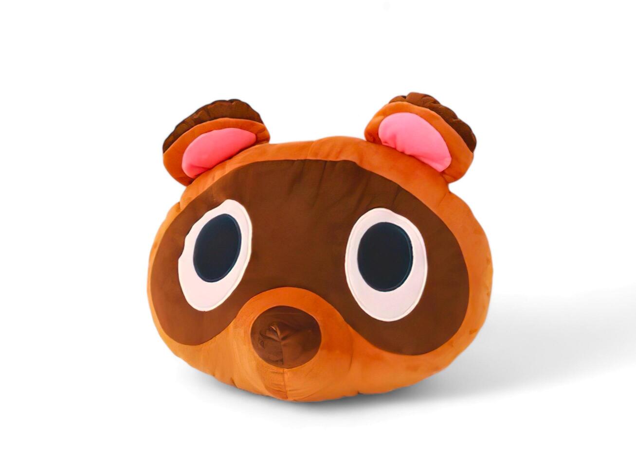 raccoon head doll on a white background photo