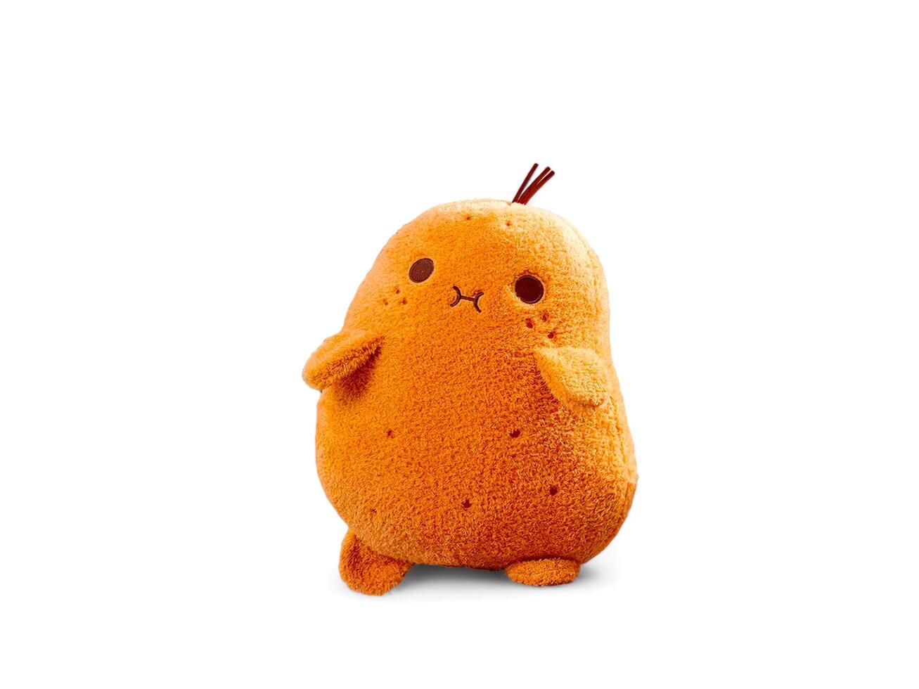 Cute stuffed potato on white background photo