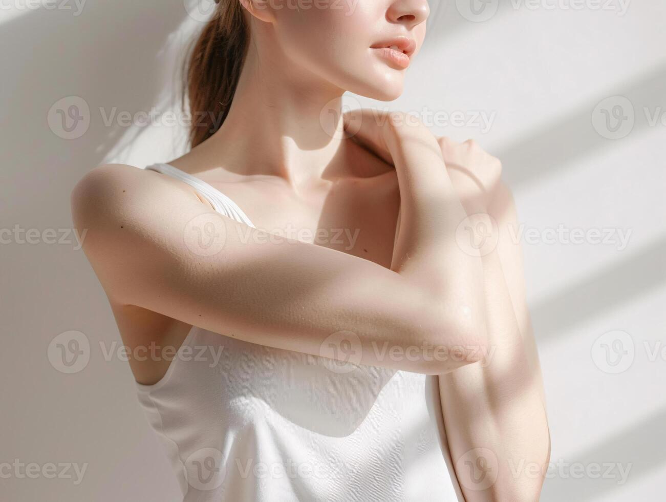 A studio portrait of a woman photo