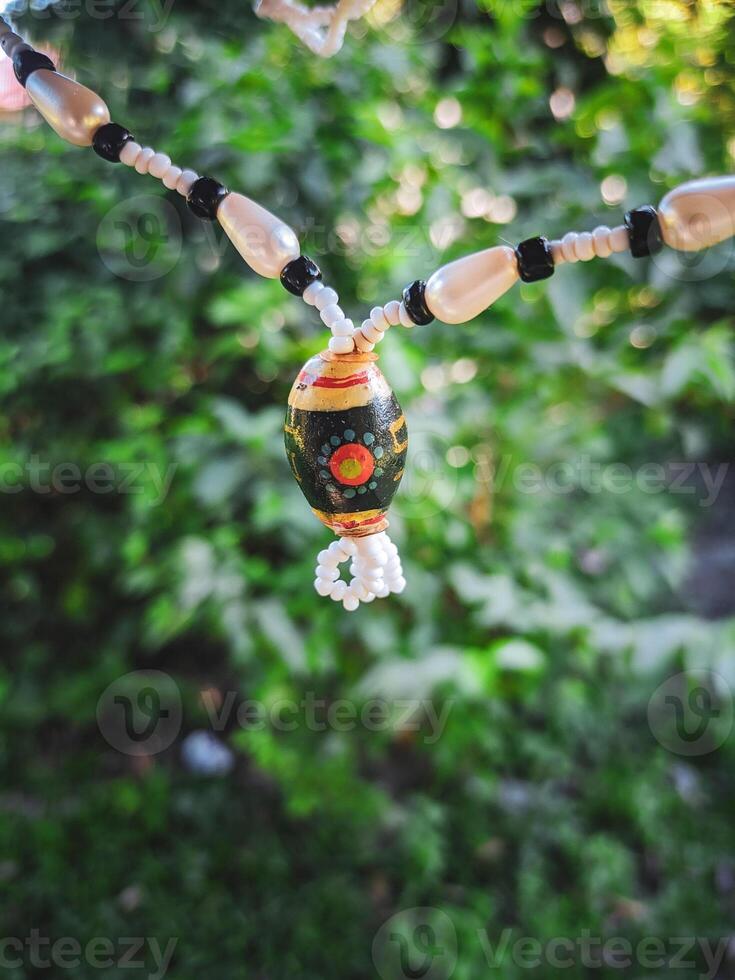 Souvenir necklace made of beads photo