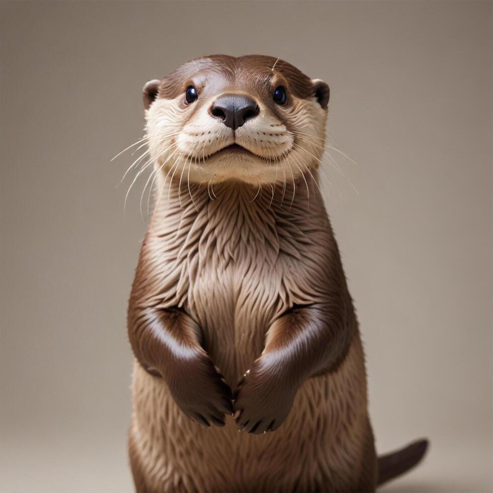 Otter with plain background photo
