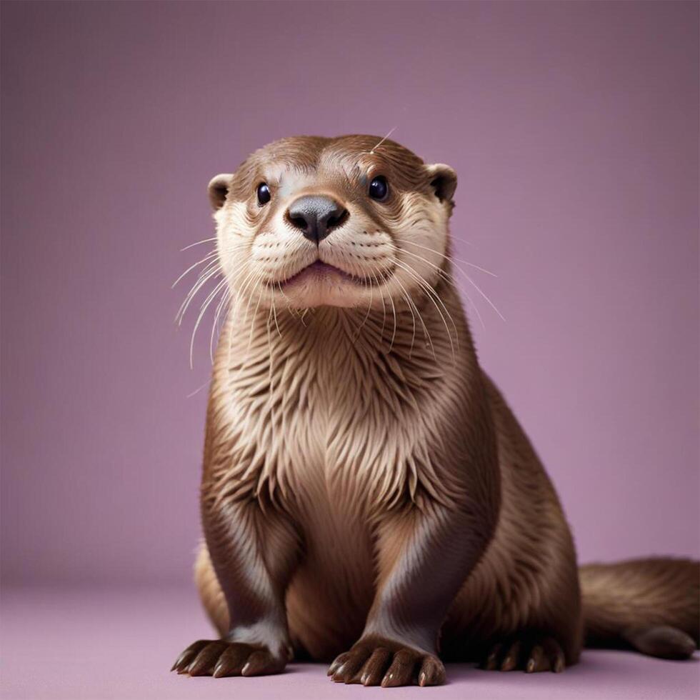 Otter with plain background photo