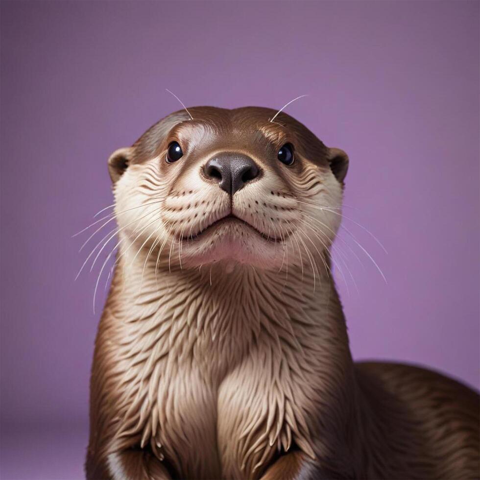 Otter with plain background photo