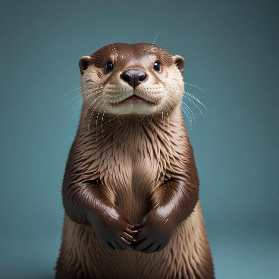 Otter with plain background photo