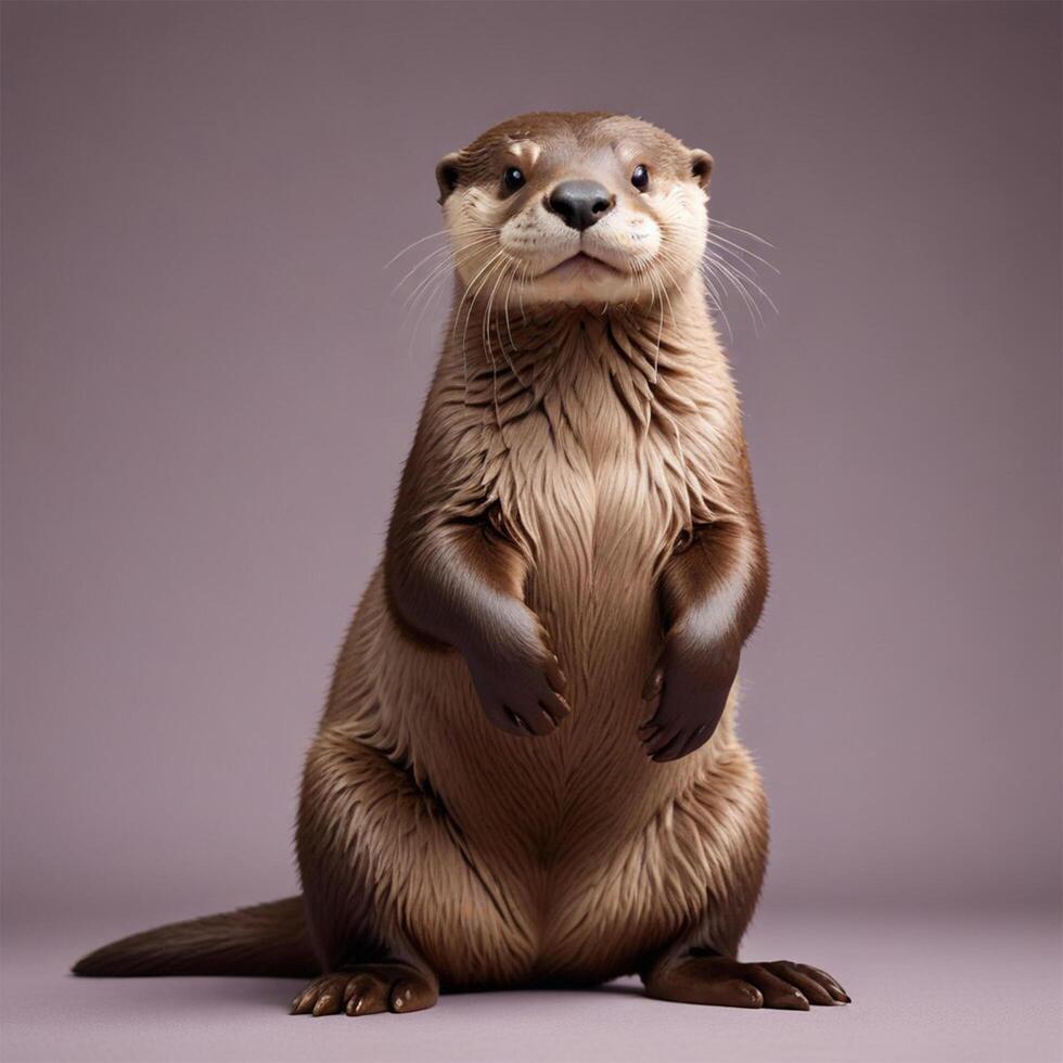 Otter with plain background photo