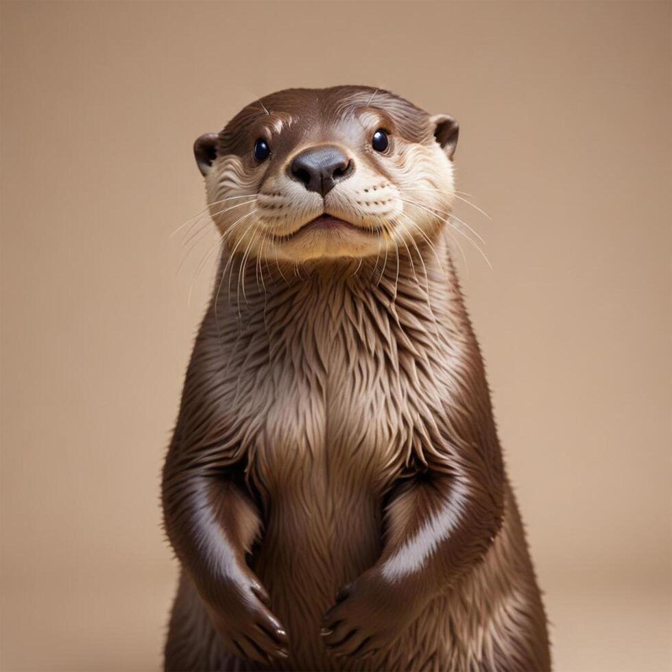 Otter with plain background photo