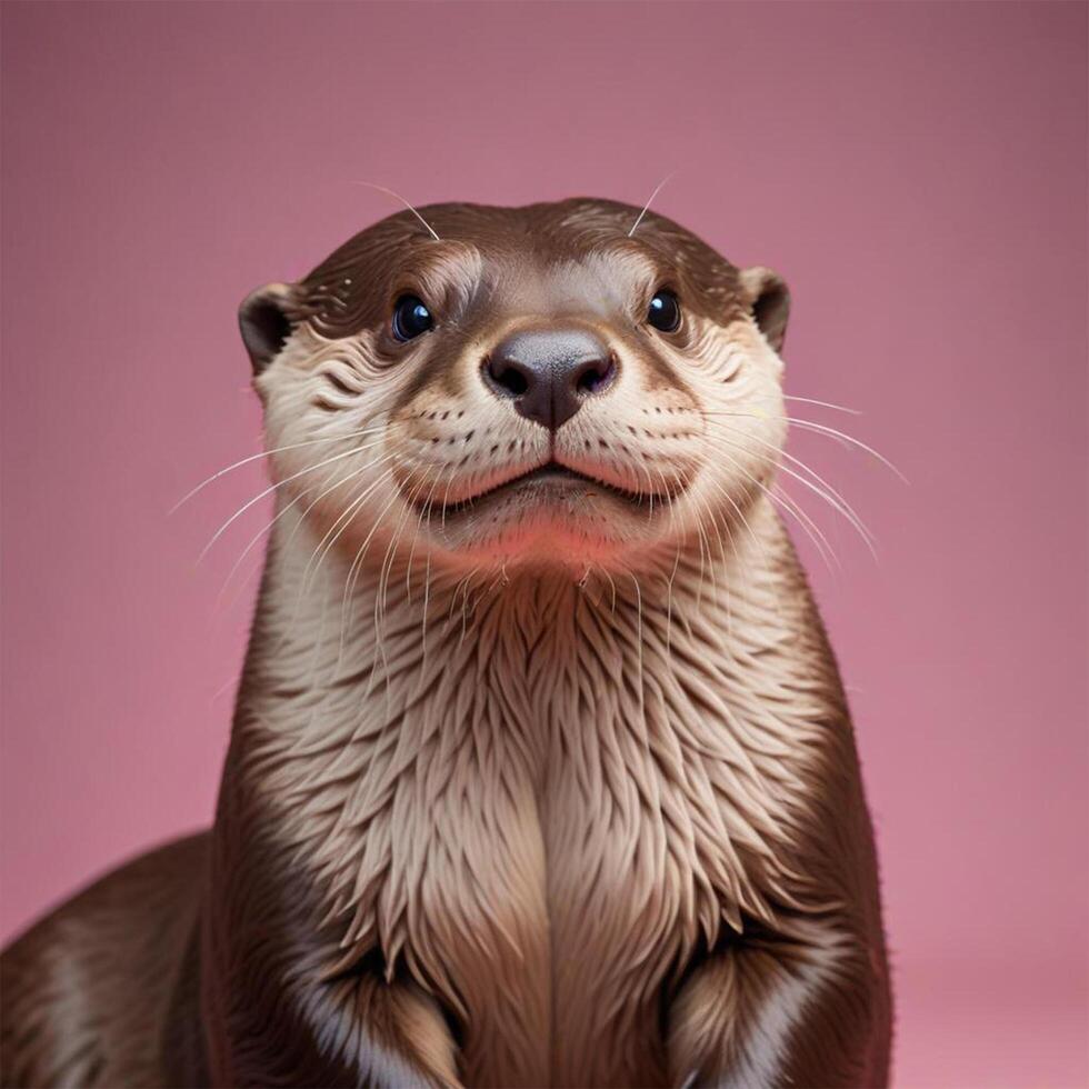 Otter with plain background photo