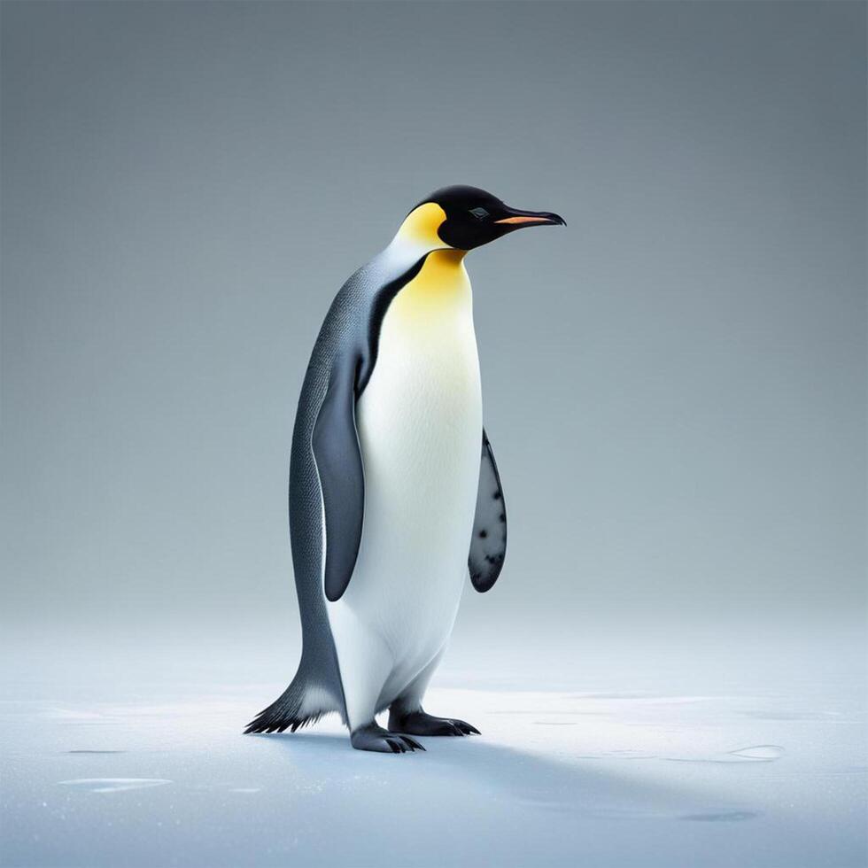 penguins plain background photo
