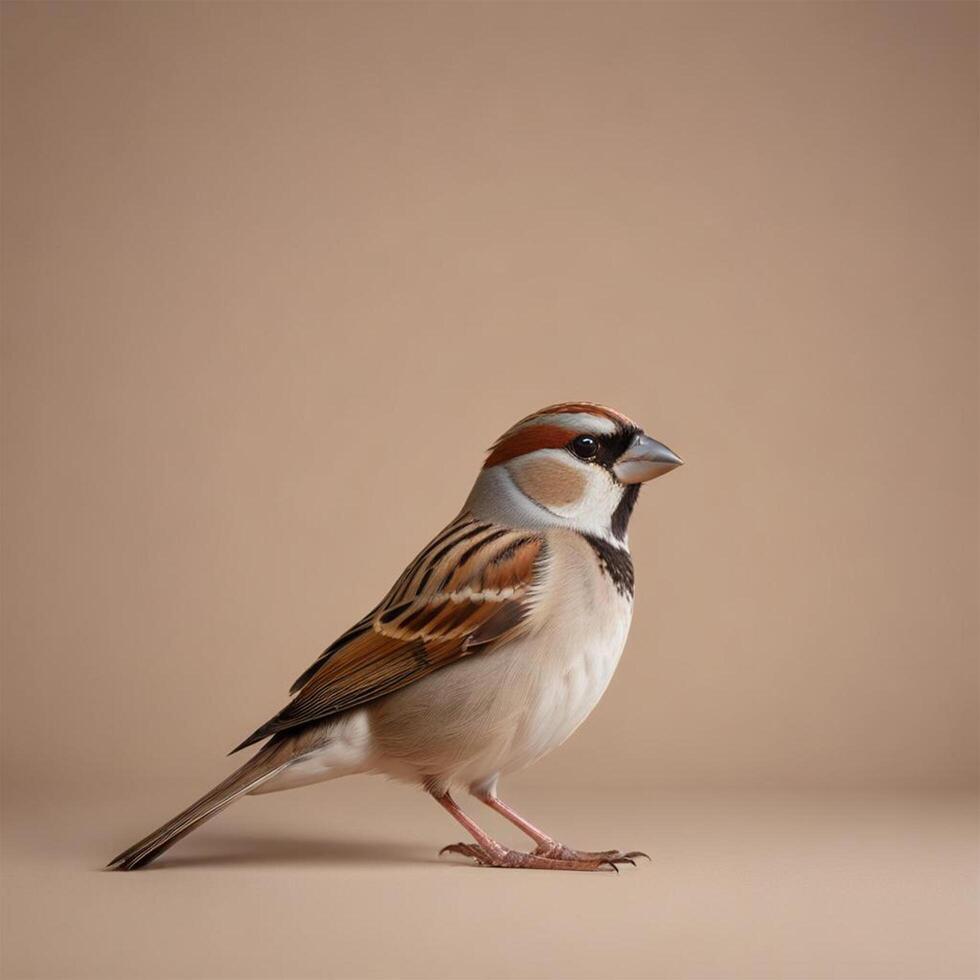 Sparrow plain background photo