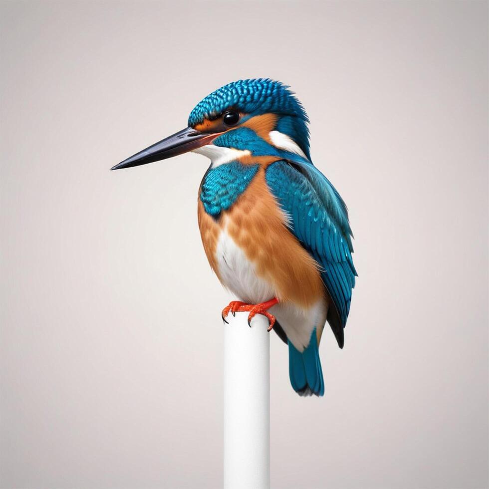 kingfisher plain white background photo