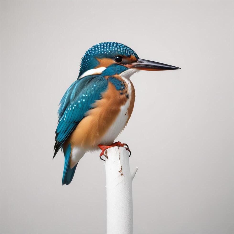 kingfisher plain white background photo