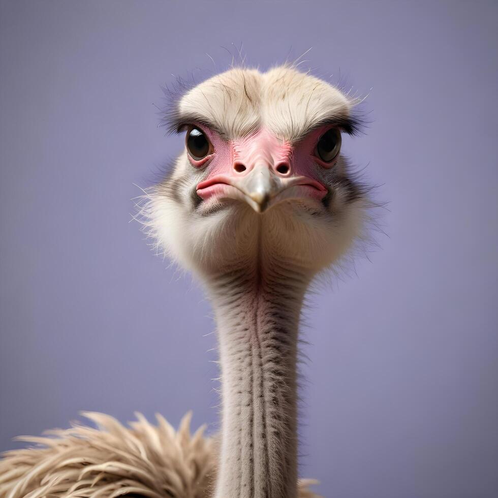 ostrich on plain background photo