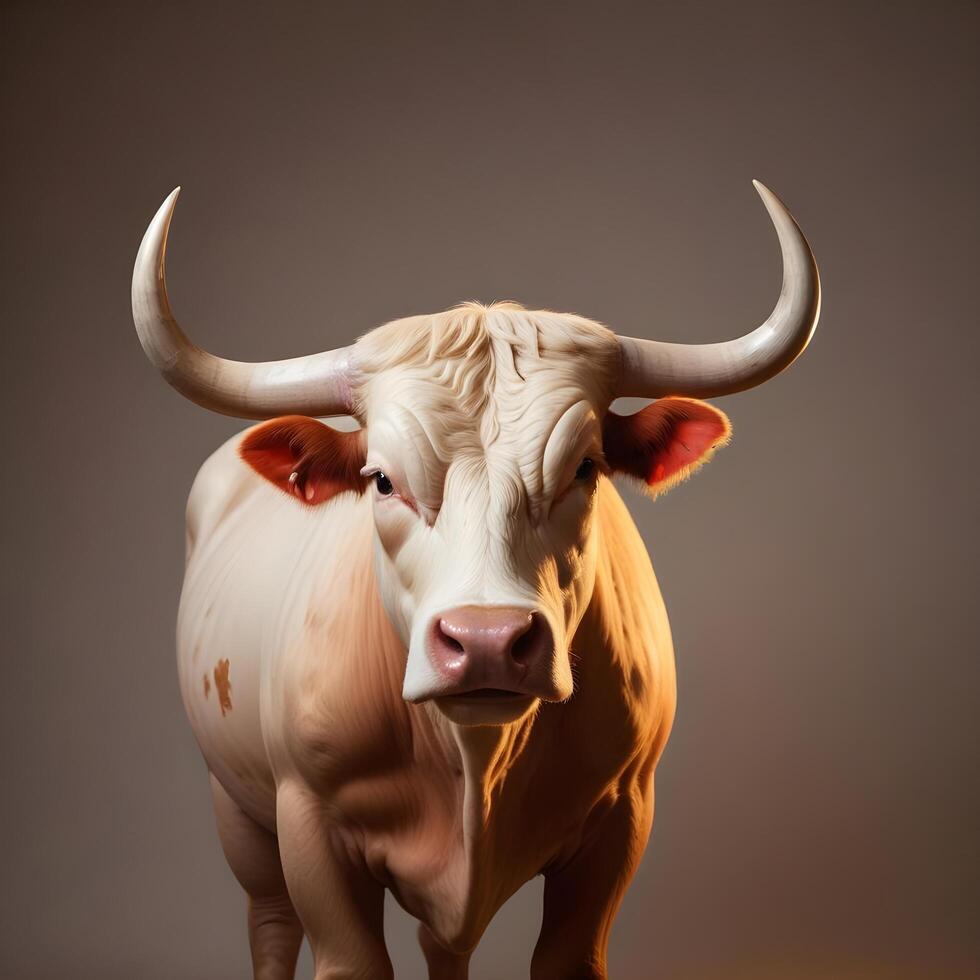 Bull portrait lite background photo