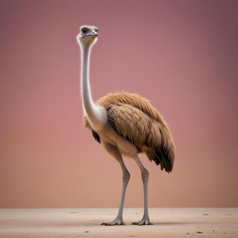 ostrich on plain background photo