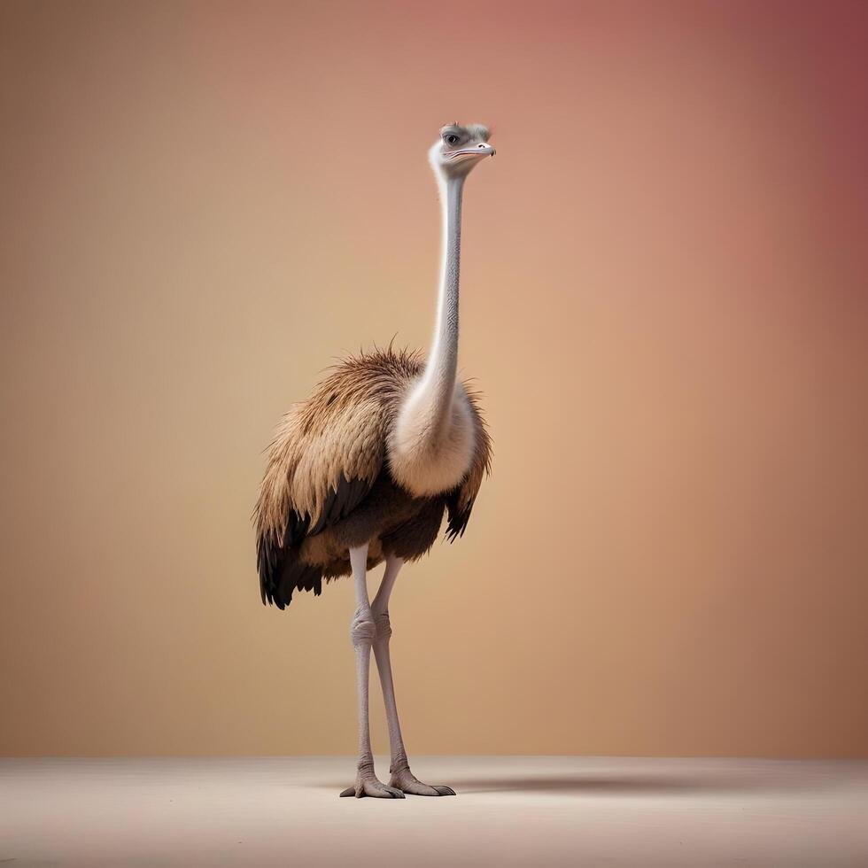 ostrich on plain background photo