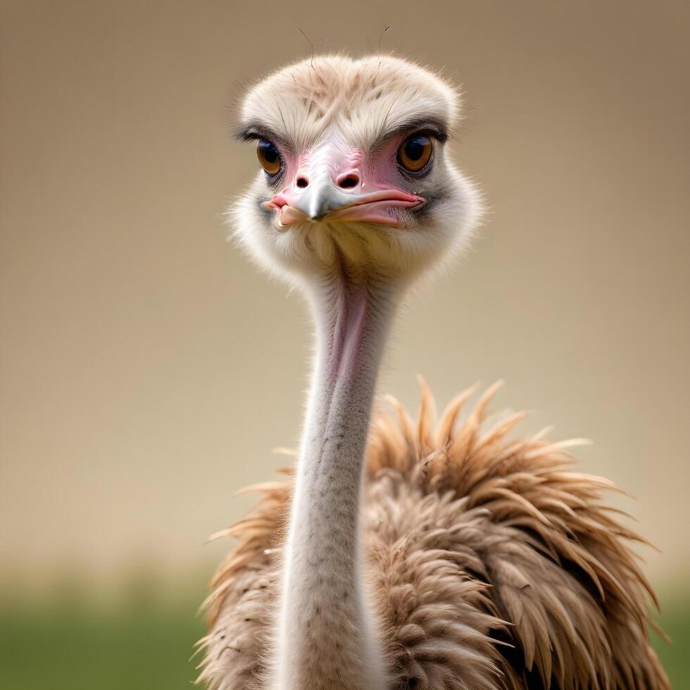 ostrich on plain background photo