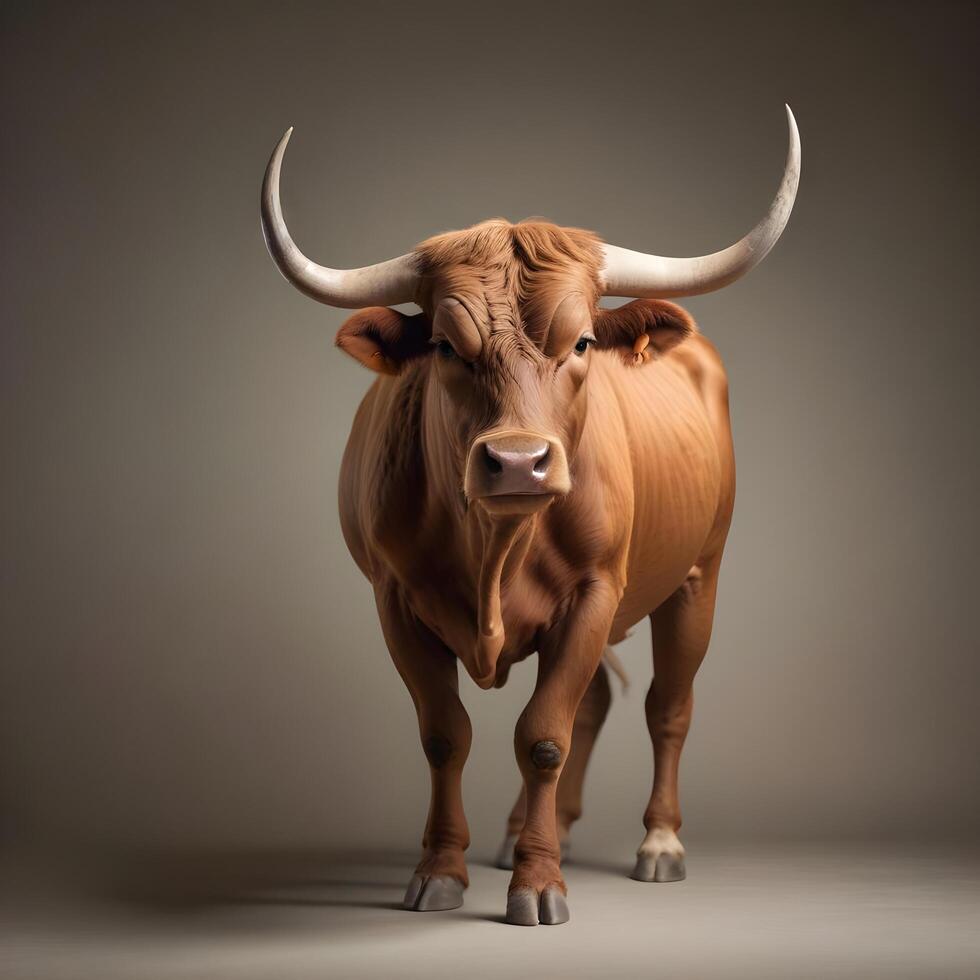 Bull portrait lite background photo