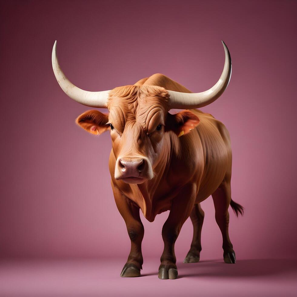 Bull portrait lite background photo