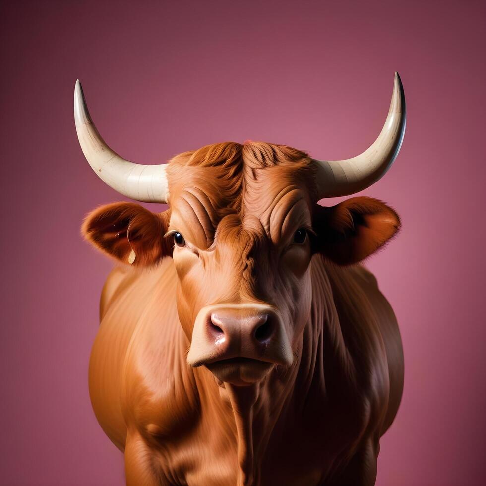 Bull portrait lite background photo