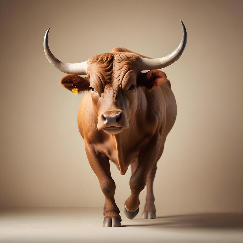 Bull portrait lite background photo