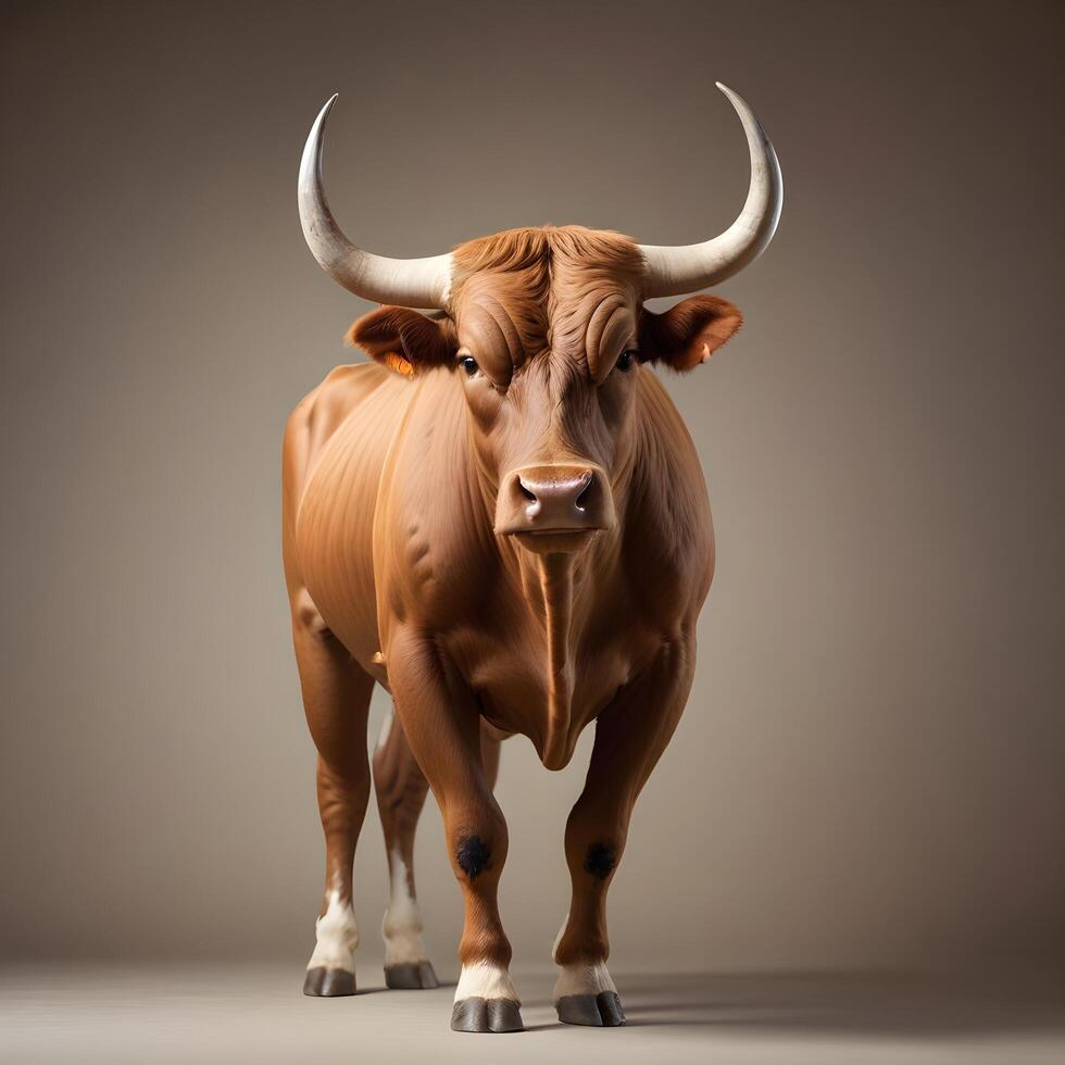 Bull portrait lite background photo