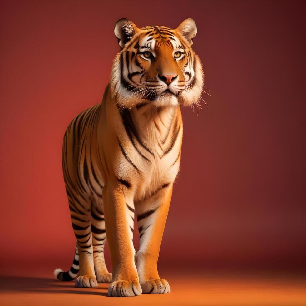 Tiger on plain background photo