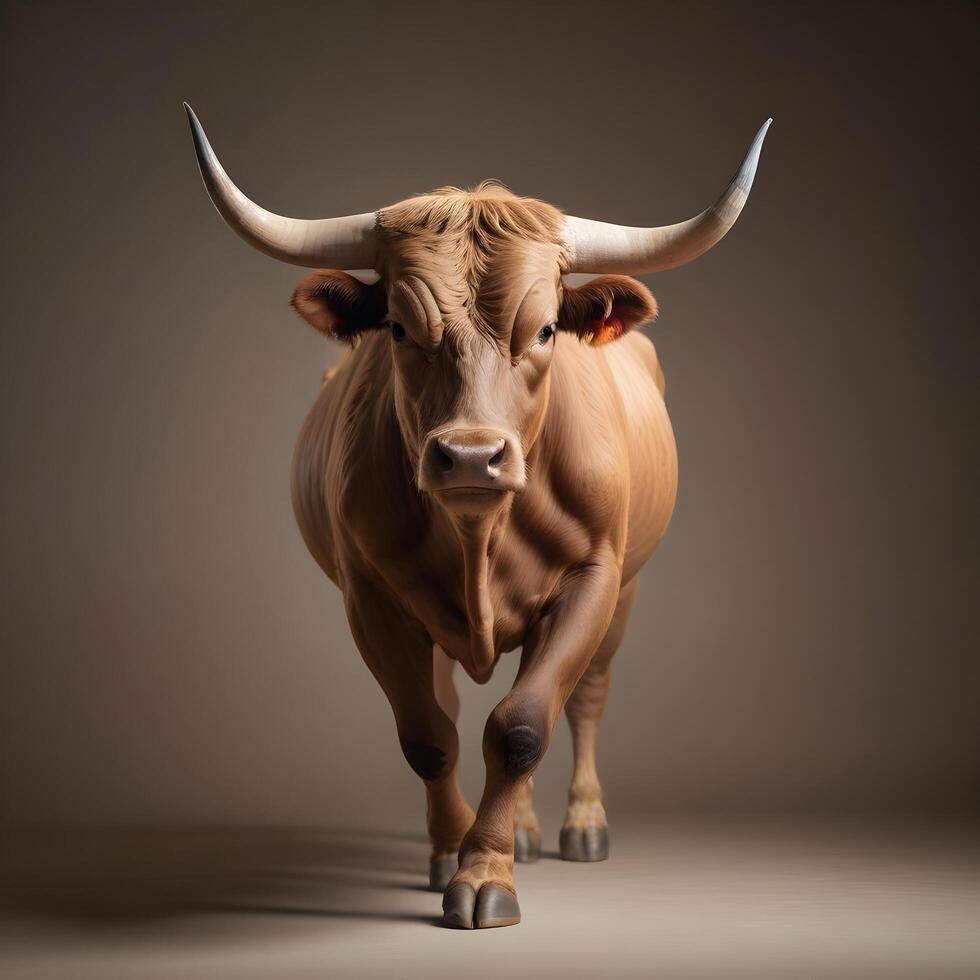 Bull portrait lite background photo