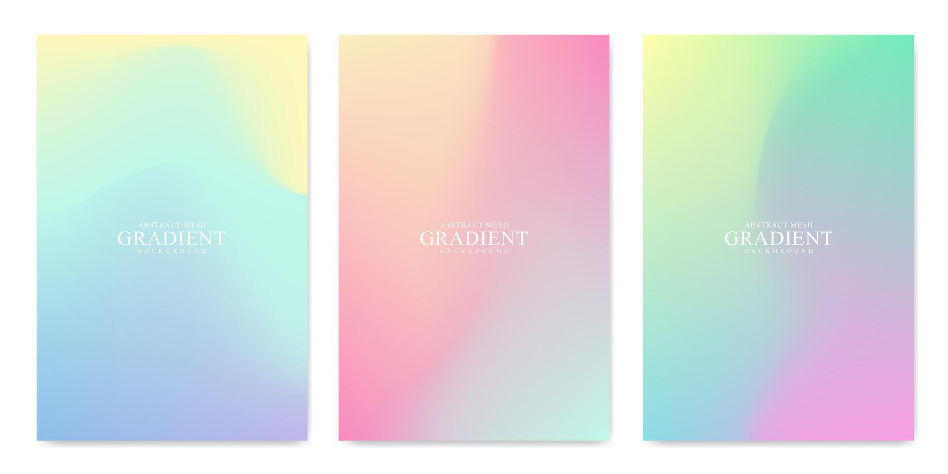 Collection abstract colorful effect bright color blend liquid background. Gradient mesh. Modern design template for card, banner, poster, social media, promotion background vector