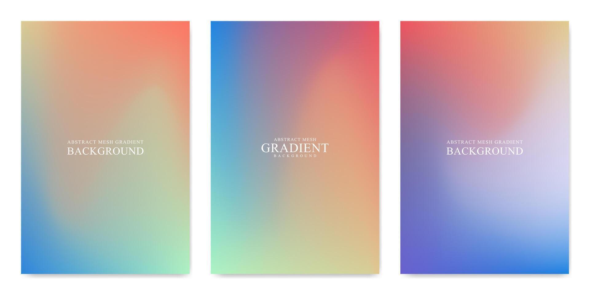 Collection abstract colorful liquid background. Gradient mesh. Effect bright color blend. Modern design template for card, banner, poster, social media, promotion background vector