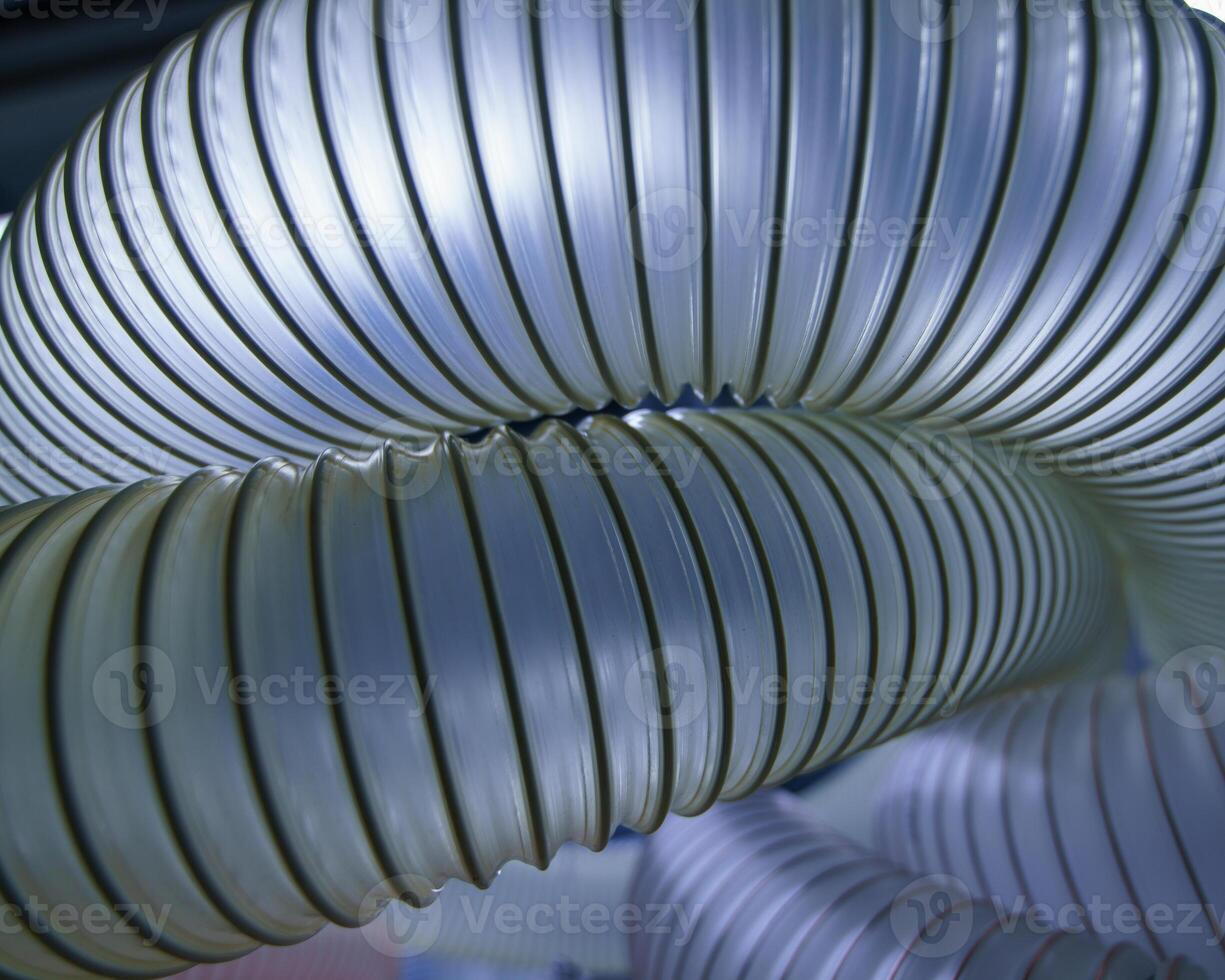 Flexible PUR antistatic suction hose for air conditioning, background flexi hose, industrial ventilation photo