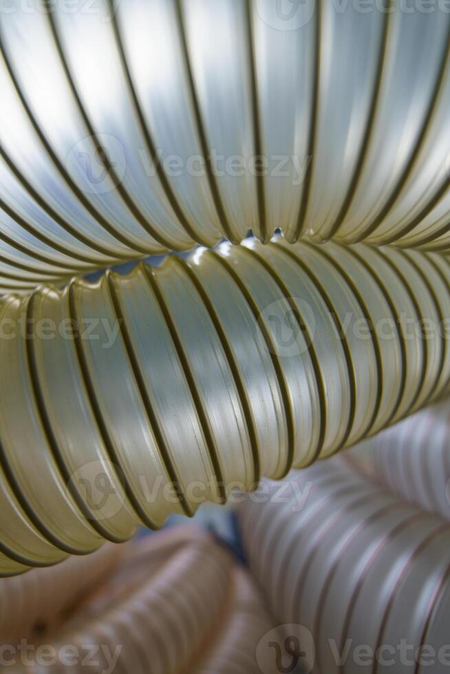 Flexible PUR antistatic suction hose for air conditioning, background flexi hose, industrial ventilation photo