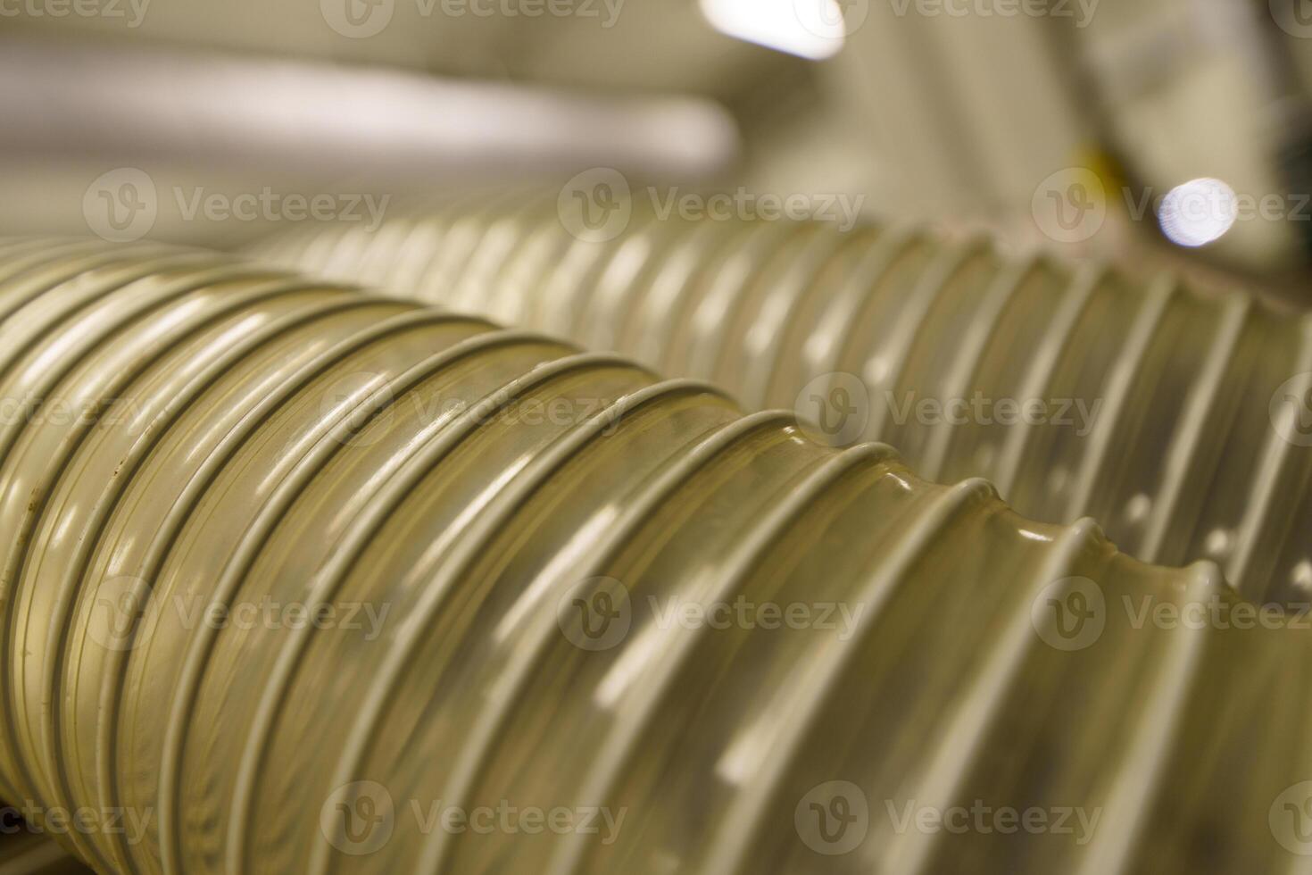 Flexible PUR antistatic suction hose for air conditioning, background flexi hose, industrial ventilation photo