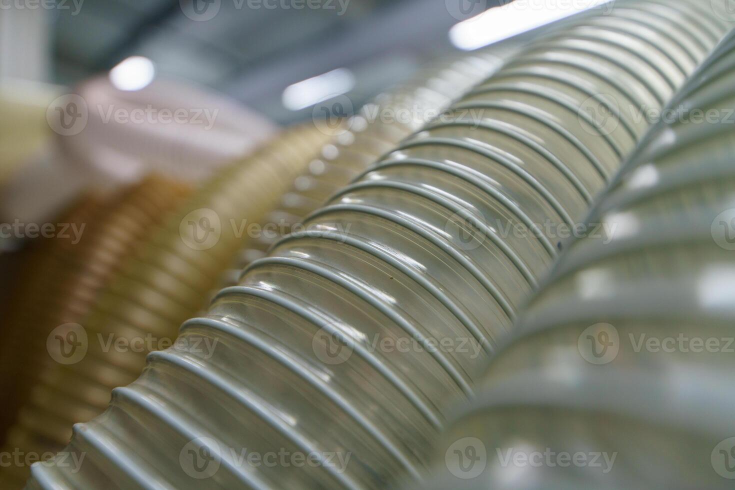 Flexible PUR antistatic suction hose for air conditioning, background flexi hose, industrial ventilation photo