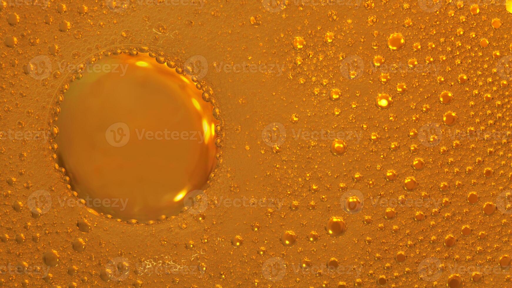 Cooking oil, water with oil emulsions and bubbles in the background. photo