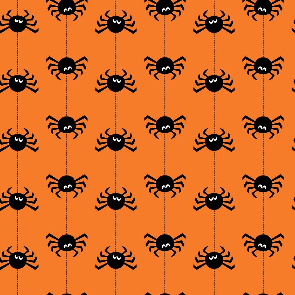 Seamless Halloween pattern with spiders vector